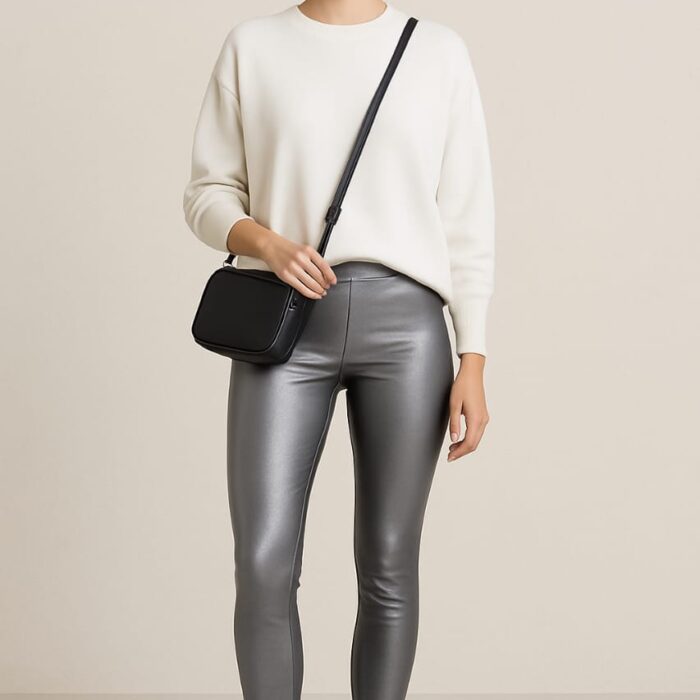 Stylish Cool Leather-Look Pants with Soft Fleece Lining – Premium Comfort