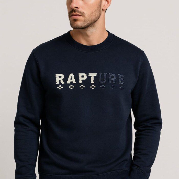 Premium Turkish Long Sleeve Sweatshirt – French Terry – Embossed Leather Word Design