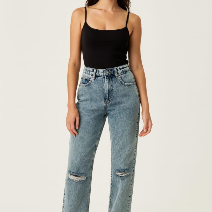 Premium Turkish Straight-Leg Ripped Jeans